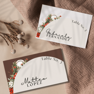 Western Christmas Name place card Template Vintage seating card Christmas Lunch tent fold Farmhouse table top decor Christmas tablescape