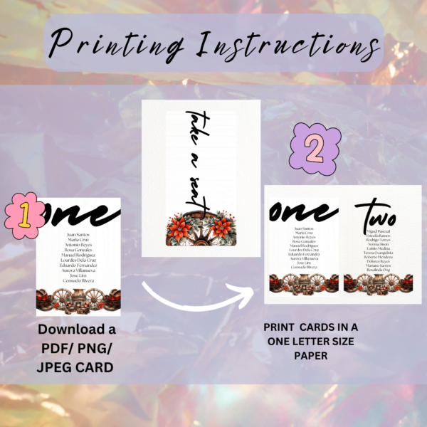 printable Holiday table seating plan