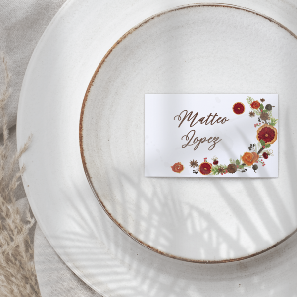 Dried Winter seating card