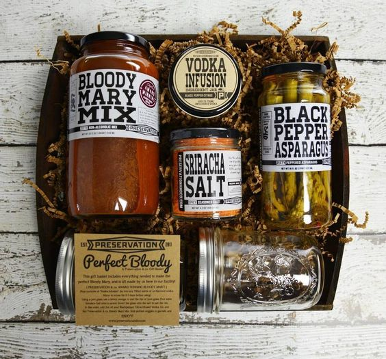 A collection of spices and herbs as a Christmas basket ideas for girlfriend.