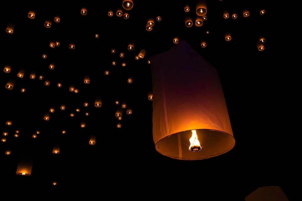 New Years Activities at Home - releasing lanterns in the sky