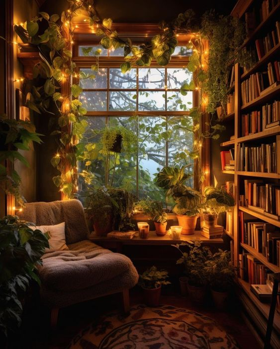 Have a cozy reading nook for indoor winter activities for adults.