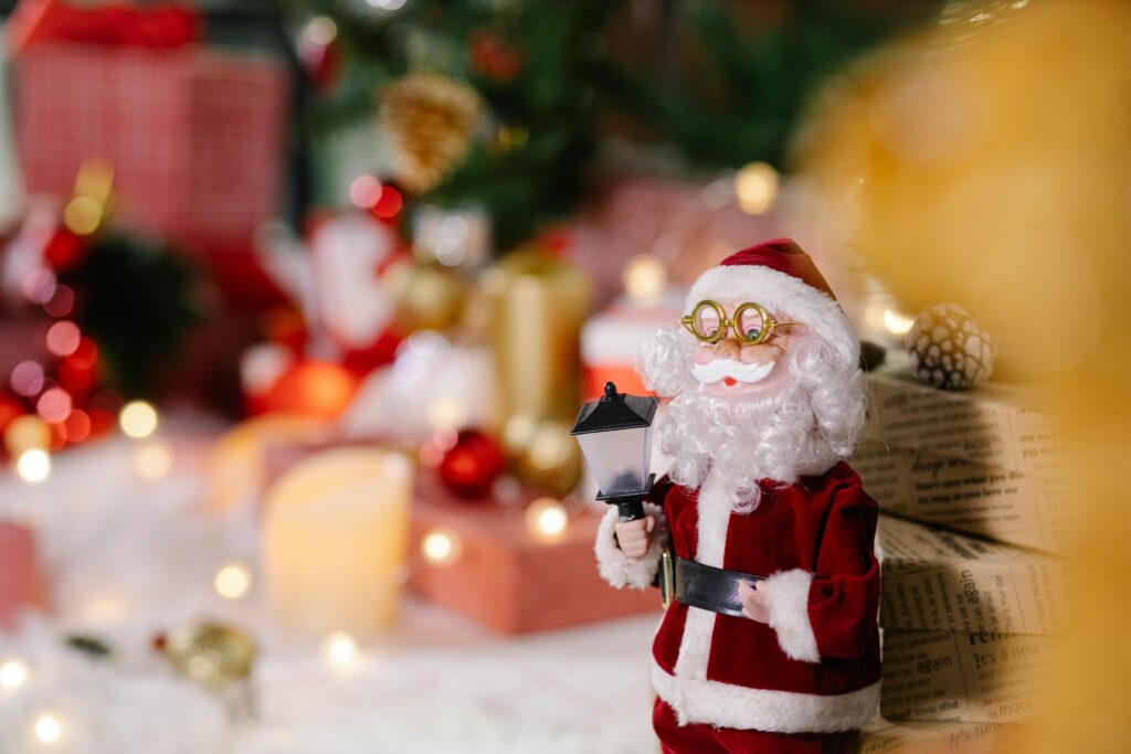 Santa decor at home for Family New Year's Eve ideas