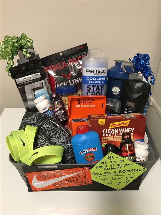 Valentine's Basket Ideas for Him a collection of gym gears, outfits and essentials.