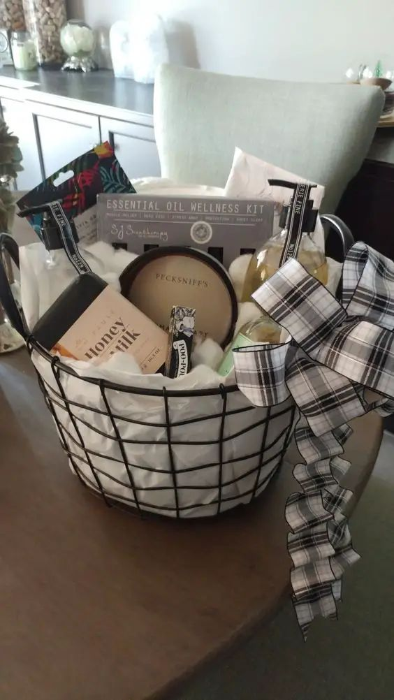 Valentine's Basket Ideas for Him a collection of cozy socks and blanket for a romantic winter night.