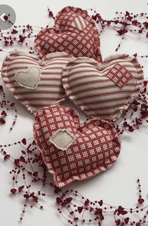 Heart fabric sachets with dried flowers as a Valentine's Day Crafts for Seniors