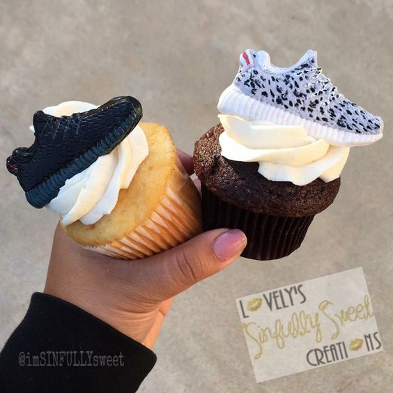 cupcakes with sneaker candy topper for sneaker ball ideas